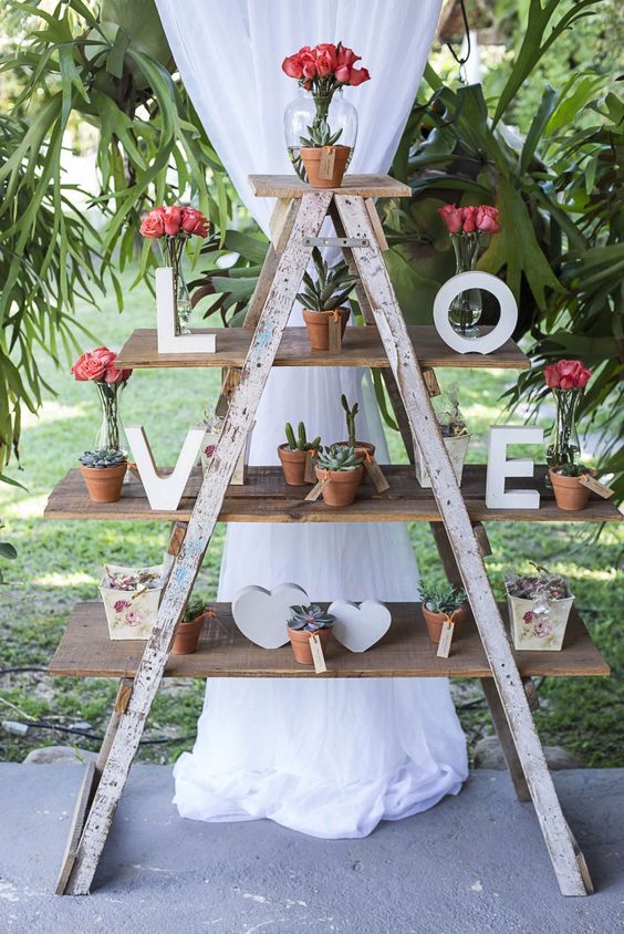 vintage ladder wedding decor idea
