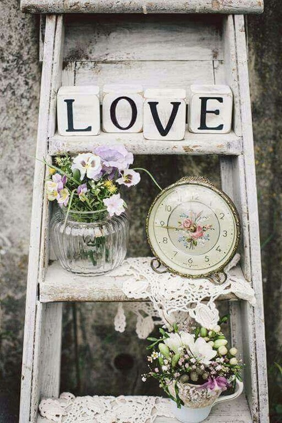 vintage ladder wedding decor