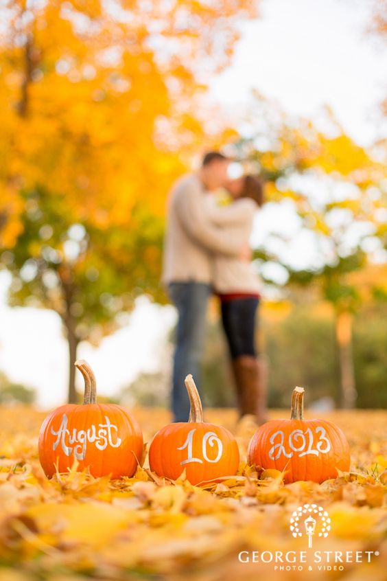 Fall engagement photo poses and pictures