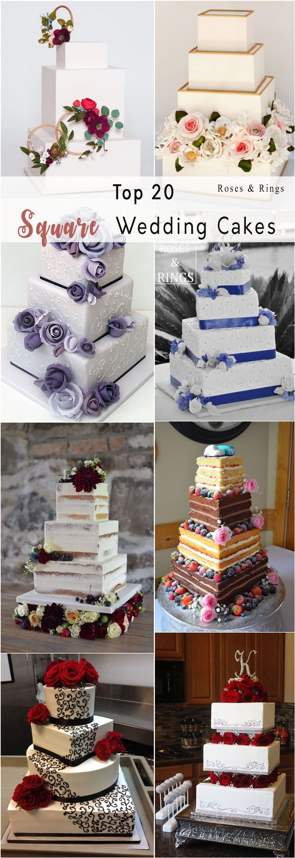 classic square wedding cake ideas