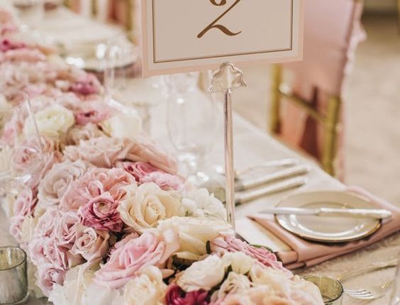 Blush and Pink Floral Table-Runner