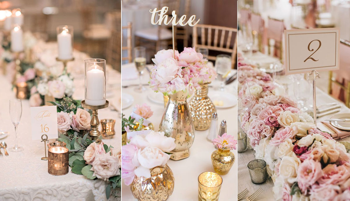 blush pink wedding centerpiece decor ideas