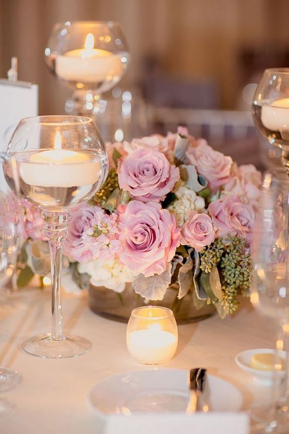 wedding centerpiece ideas with floating candles