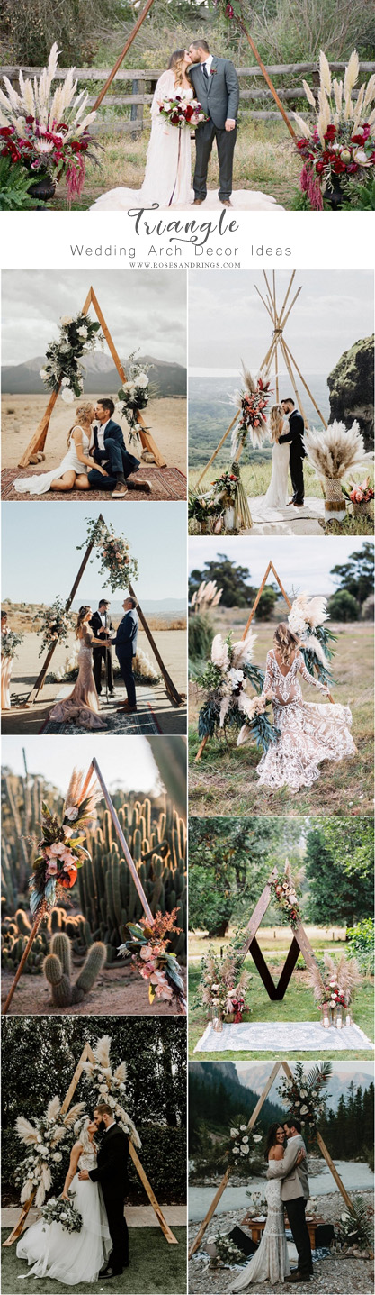 Boho Triangle wedding alter arch decor ideas