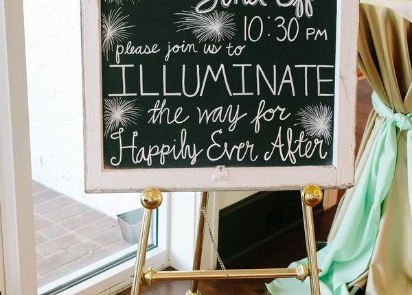 Wedding Sparkler Send Off Chalkboard Sign