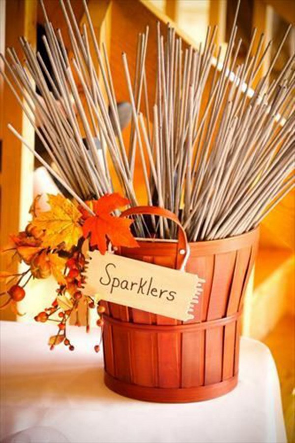 autumn wedding sprklers