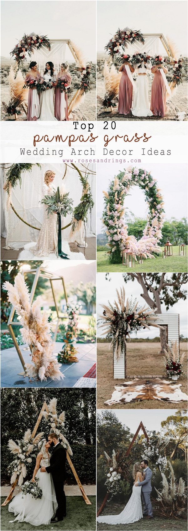 boho fall pampas grass wedding arches