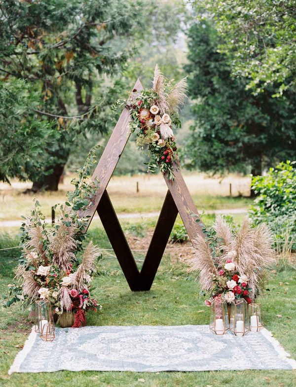 boho outdoor wedding triangle rustic yosemite nature backdrop