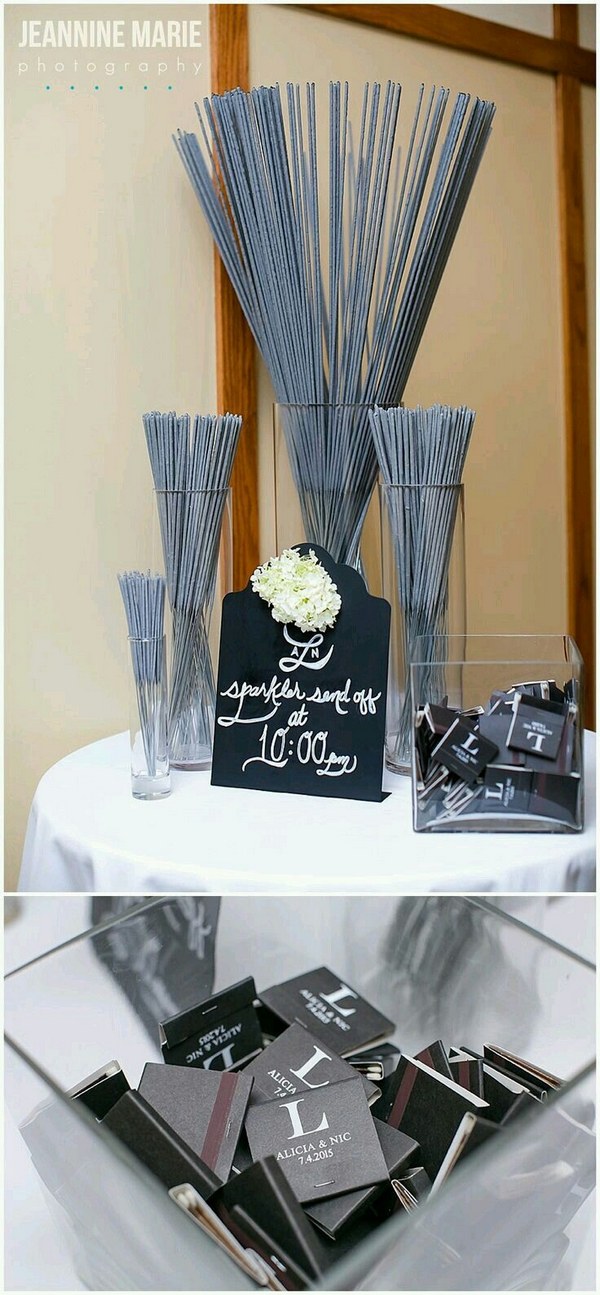 guest favors sparklers and matchbooks