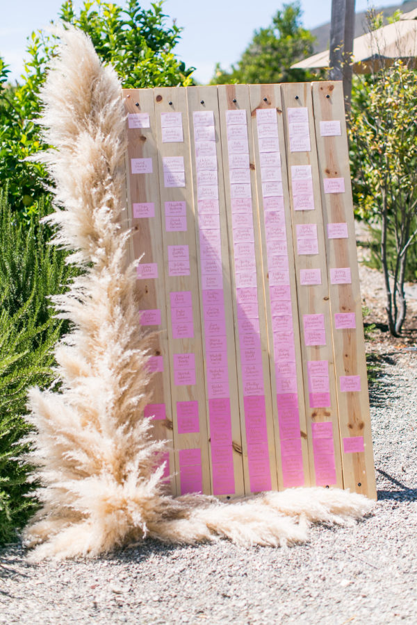 pampas grass wedding seating chart