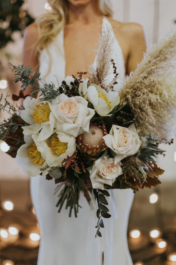 pampas magnolia bridal bouquet