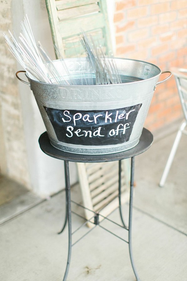 shabby chic country wedding sparkler send off display