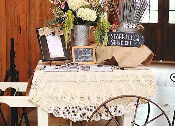 vintage country wedding sparkler send off decor ideas