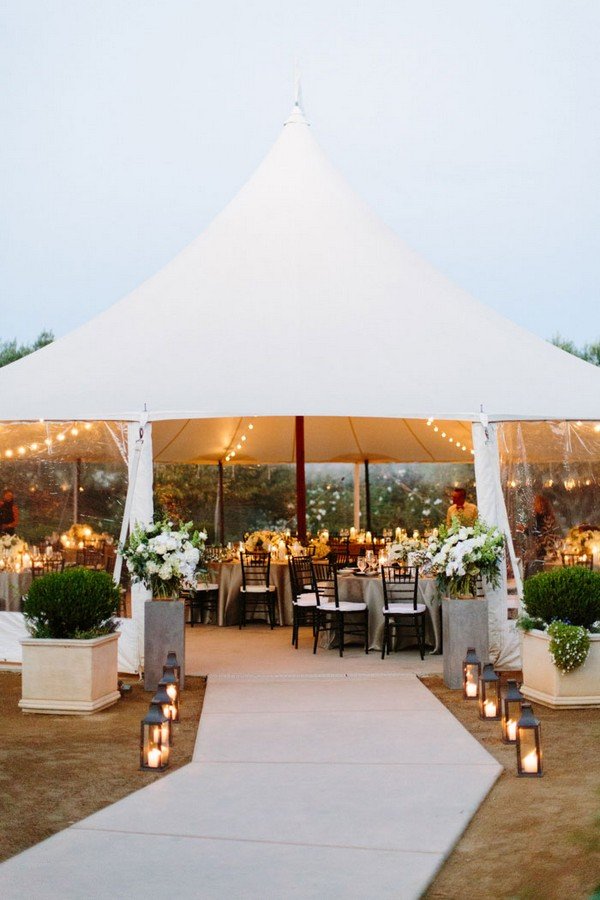 2019 trending rustic chic tented wedding reception ideas