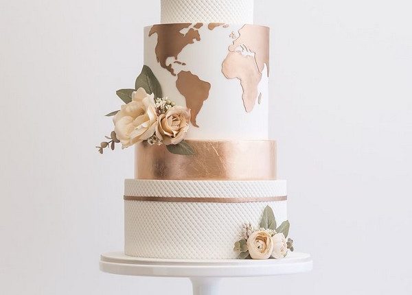 Copper World Wedding Cake