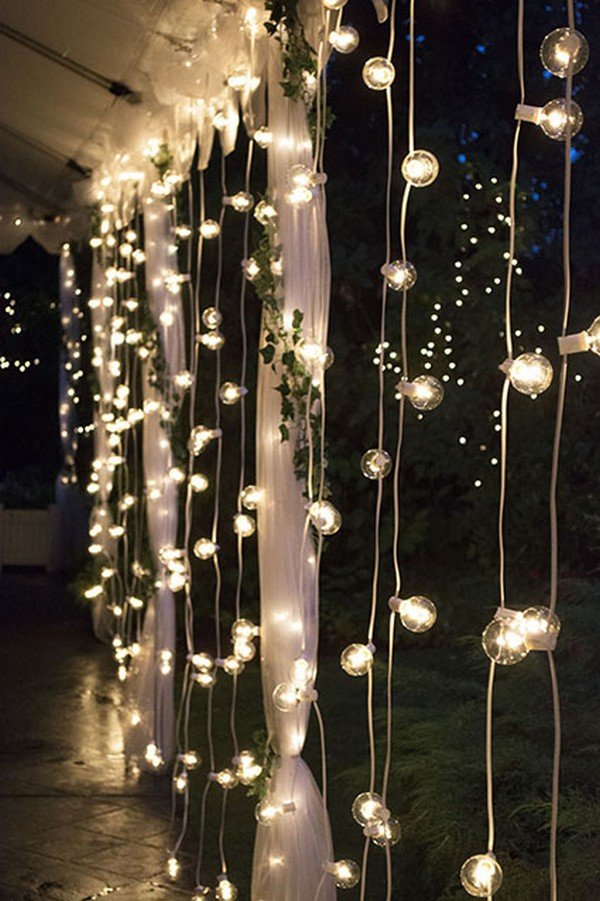 amazing tented wedding decoration ideas with string lights