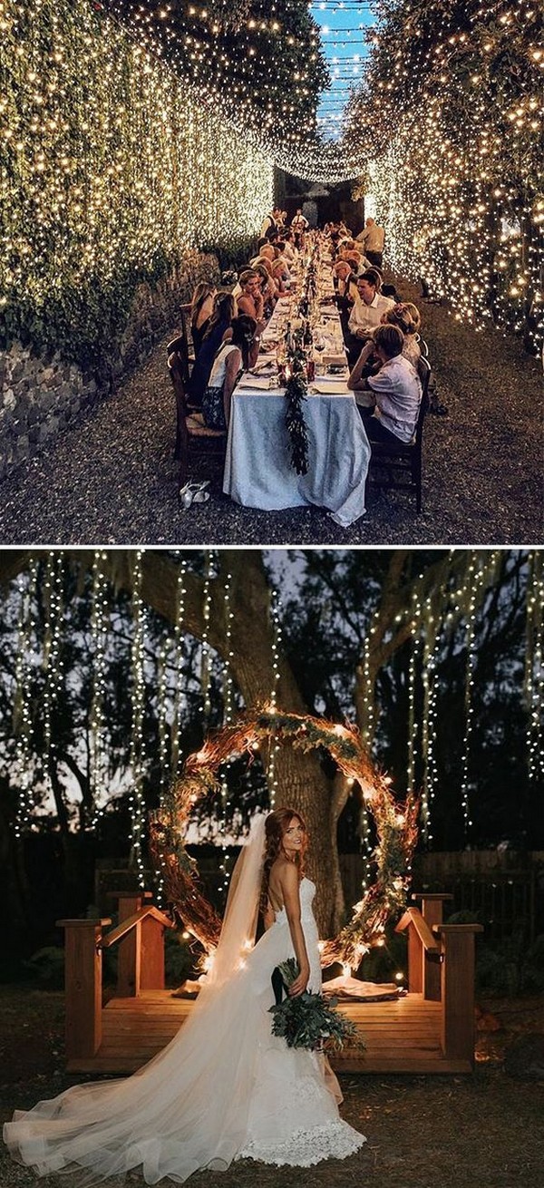 awsome wedding decoration ideas with string lights