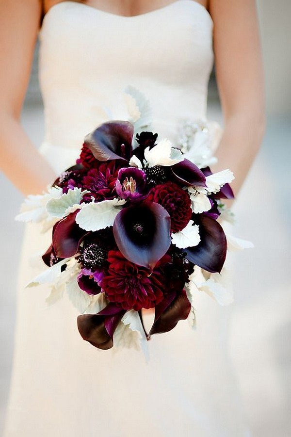 burgundy wedding flower bouquet