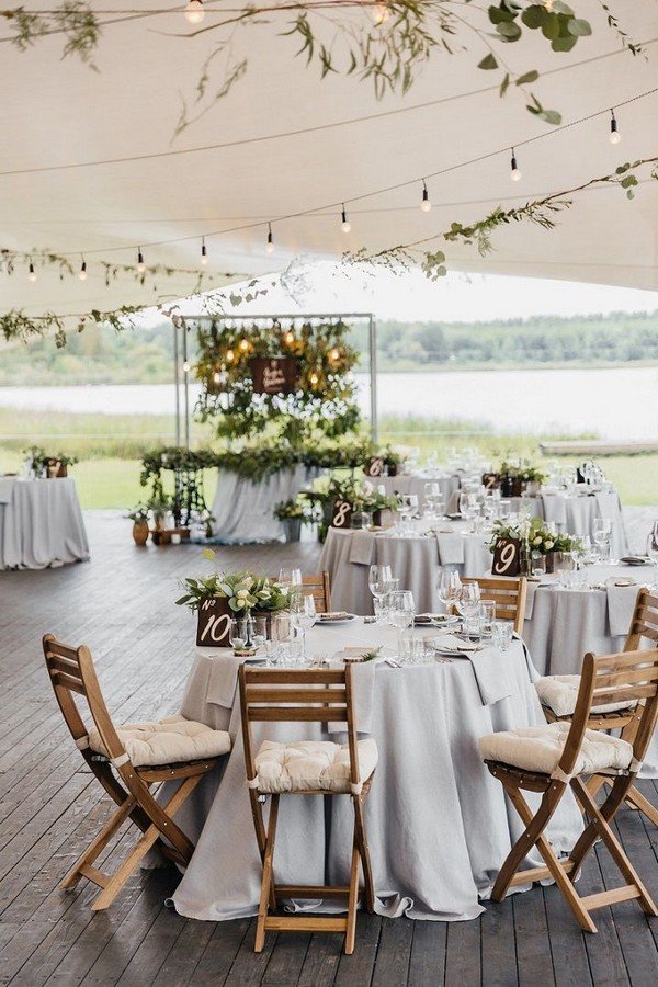 chic rustic misty gray tented wedding ideas
