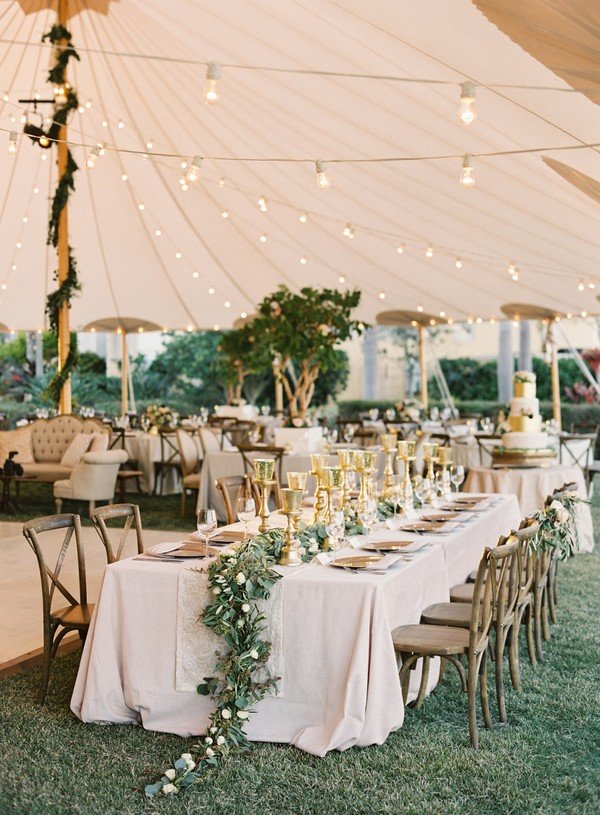 chic rustic tented wedding reception ideas