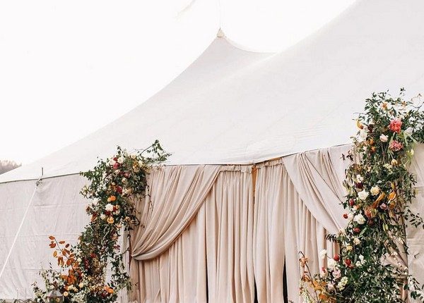 fall grand entrances for tented wedding