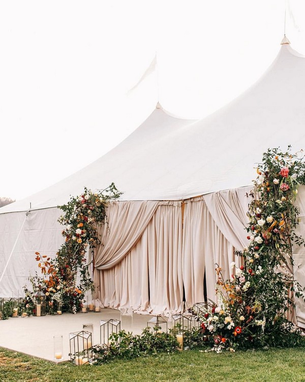 fall grand entrances for tented wedding