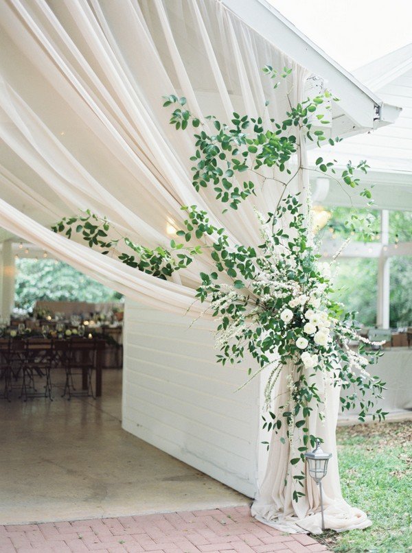 lush garden tented wedding with green galore