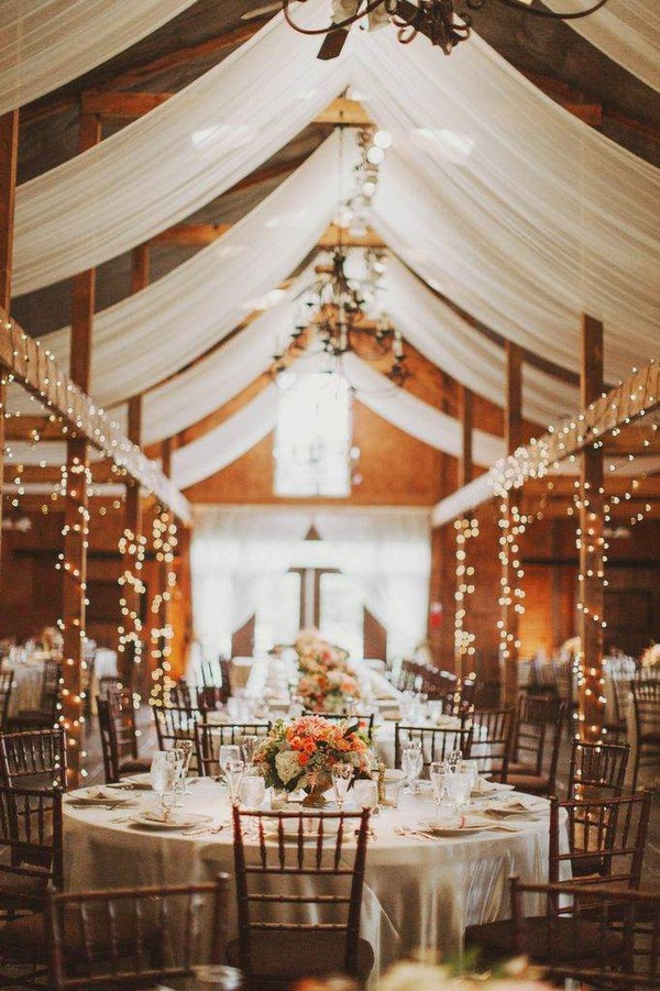 romantic barn wedding reception ideas