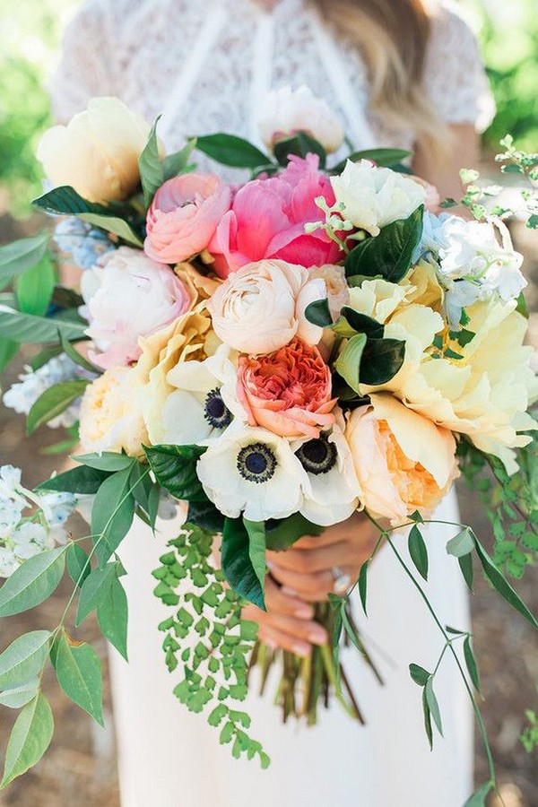summer anemone wedding bouquet