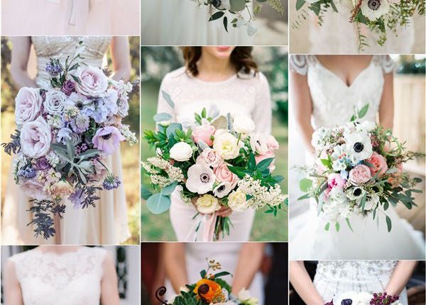 wedding flower ideas – white and black anemone wedding flower bouquet ideas