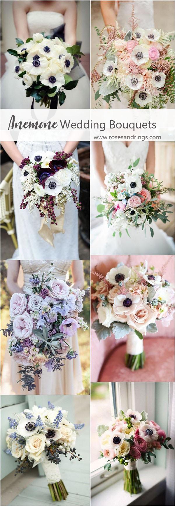 wedding flower trend ideas - anemone wedding flower bouquets