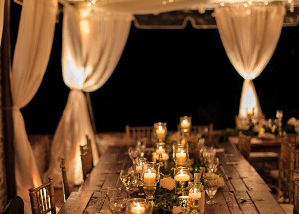 wedding reception decoration ideas with candles and lights