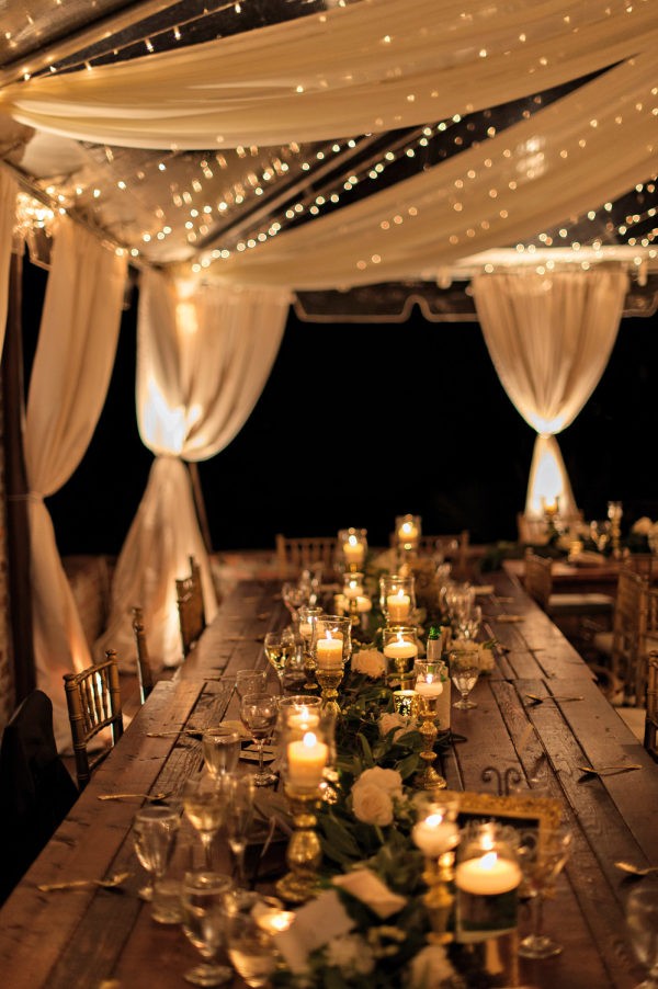 wedding reception decoration ideas with candles and lights