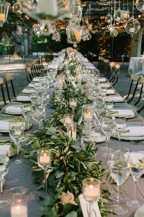 Green wedding centerpiece idea