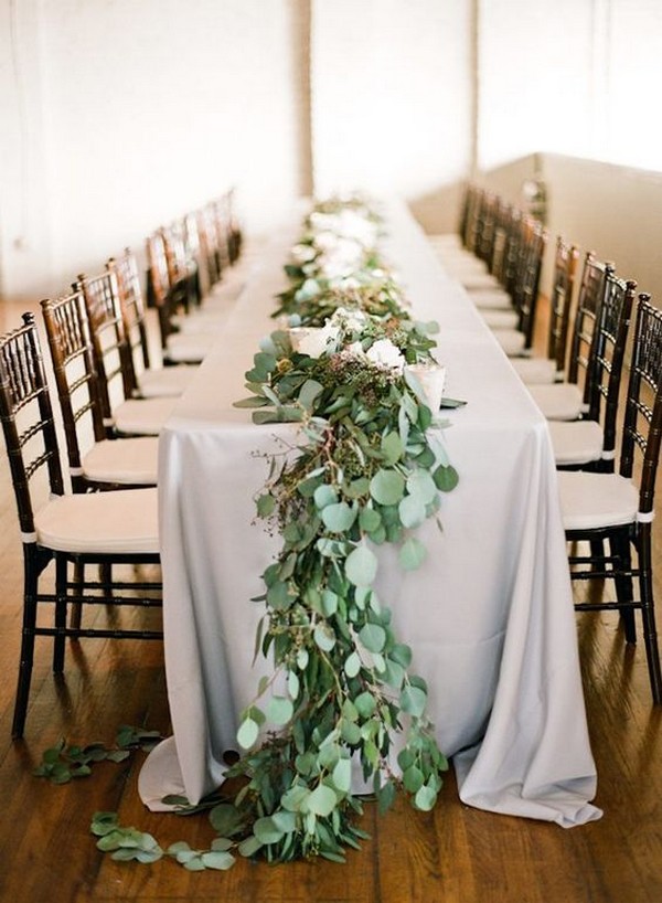 elegant wedding table decoration ideas with garland