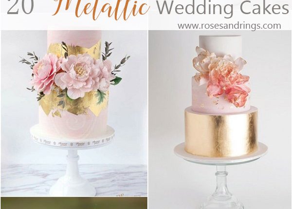 gold metallic wedding cake ideas
