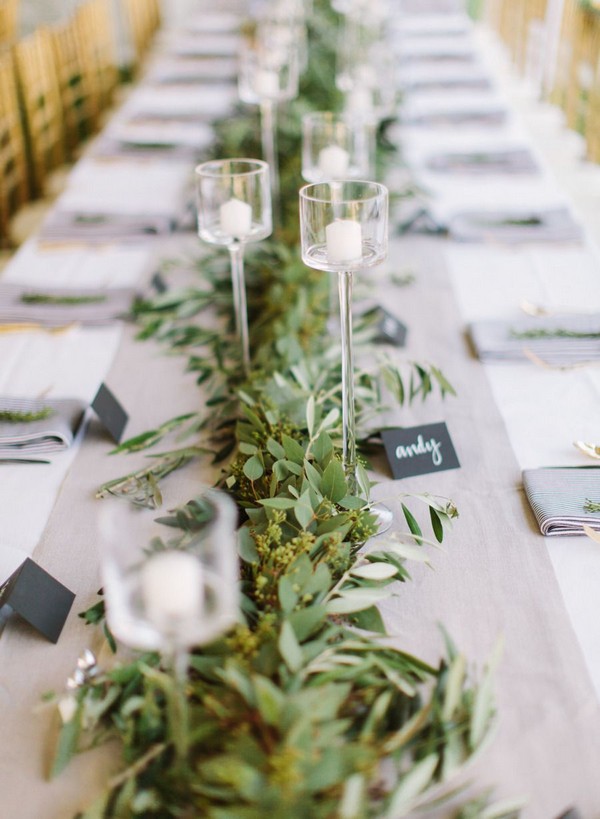 greenery seeded eucalyptus wedding centerpiece ideas