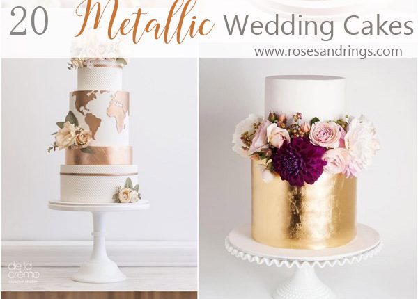 metallic gold wedding cake ideas