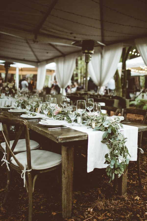 rustic greenery garland wedding table decor
