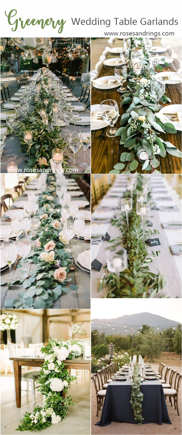 rustic greenery wedding garland table decoration ideas