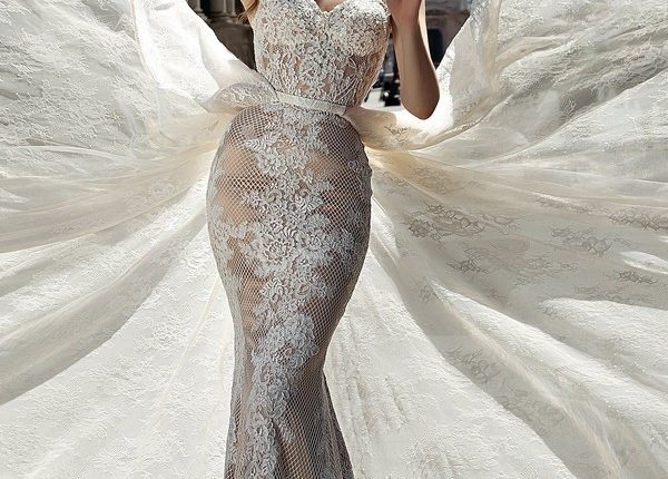 Open back fit and flare lace wedding dresses VITELIA