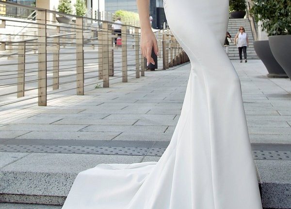 Strapless mermad lace wedding dress GIA