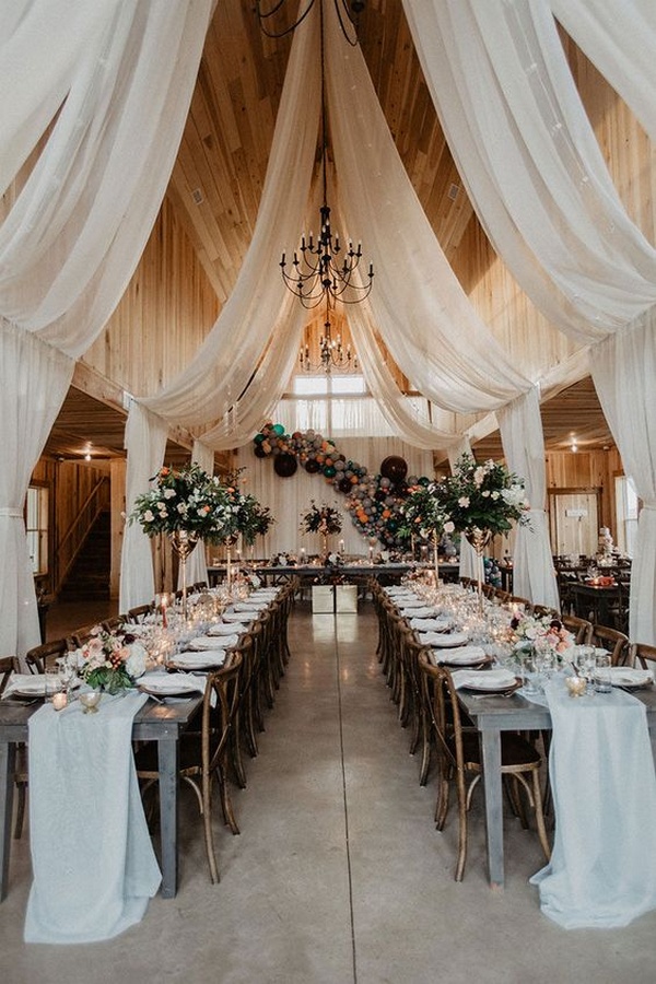 boho barn wedding reception ideas 1