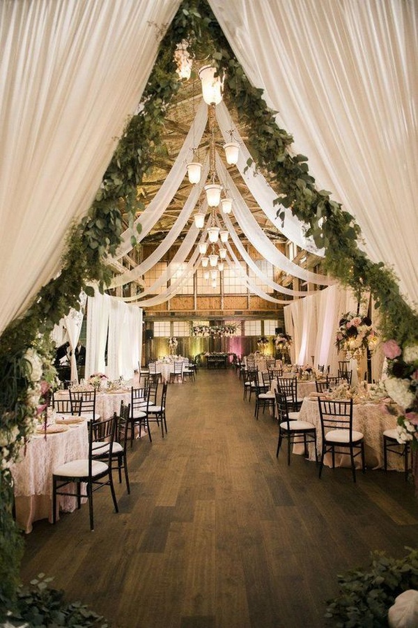 romantic barn wedding reception decoration ideas