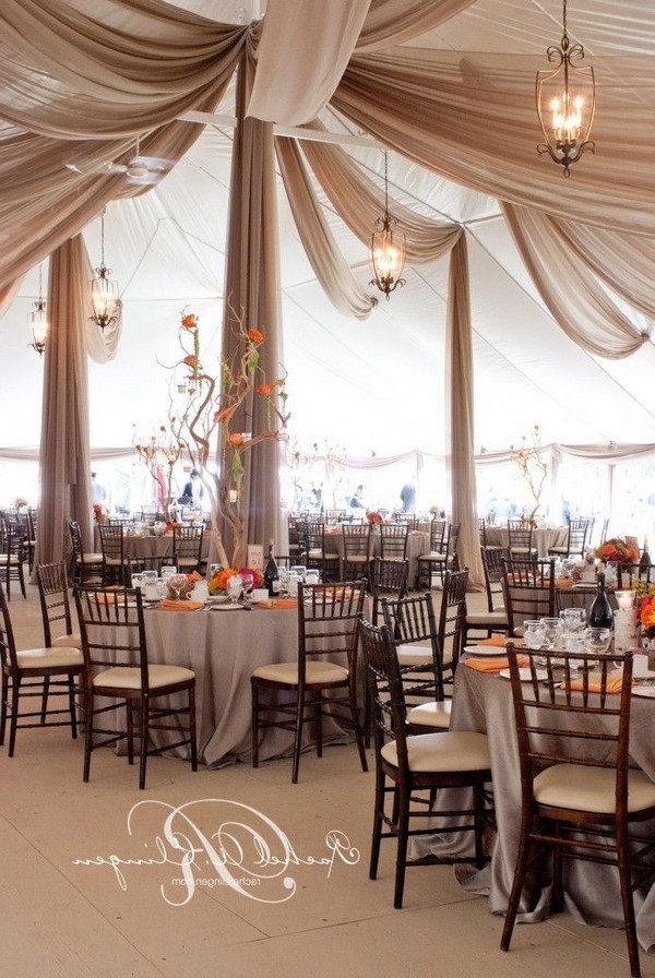 rustic fall tented wedding decor