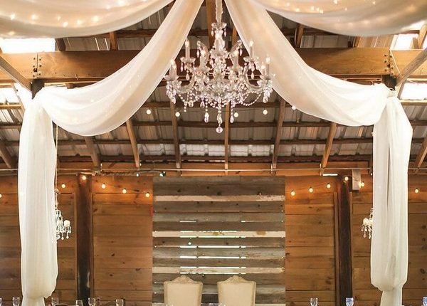 vintage barn wedding sweetheart table decor