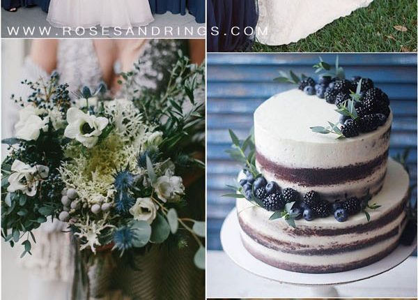 Navy blue and greenery wedding color ideas2