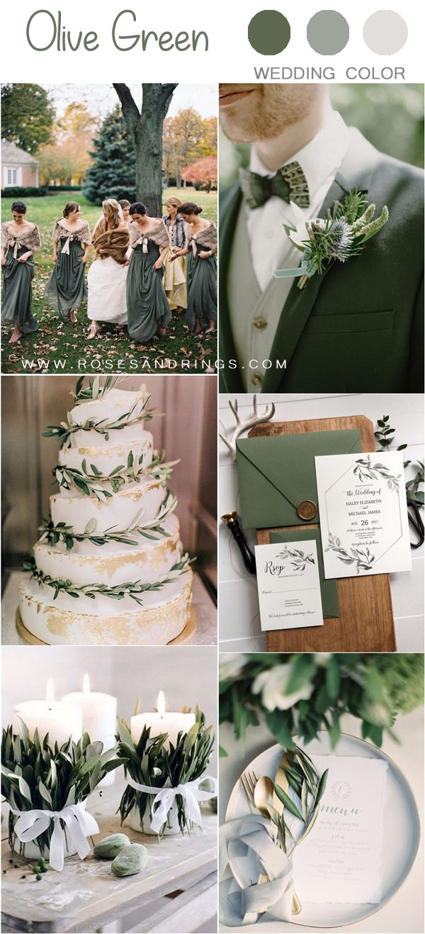 Olive green wedding color ideas