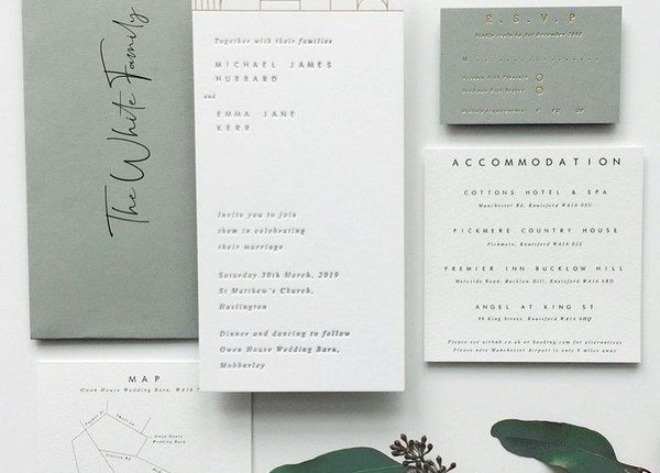 Rustic and green wedding invites