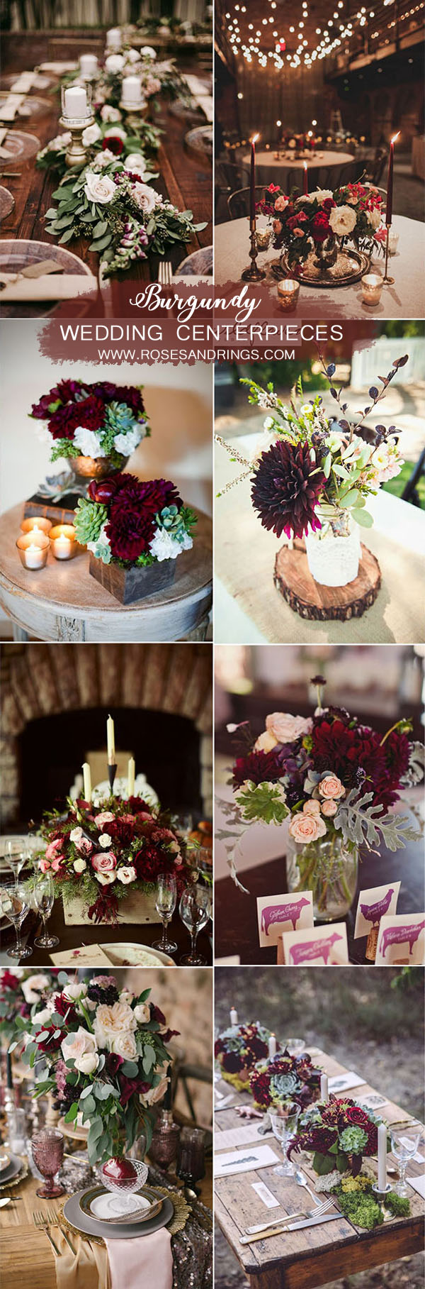 beautiful burgundy wedding centerpieces ideas for any wedding themes